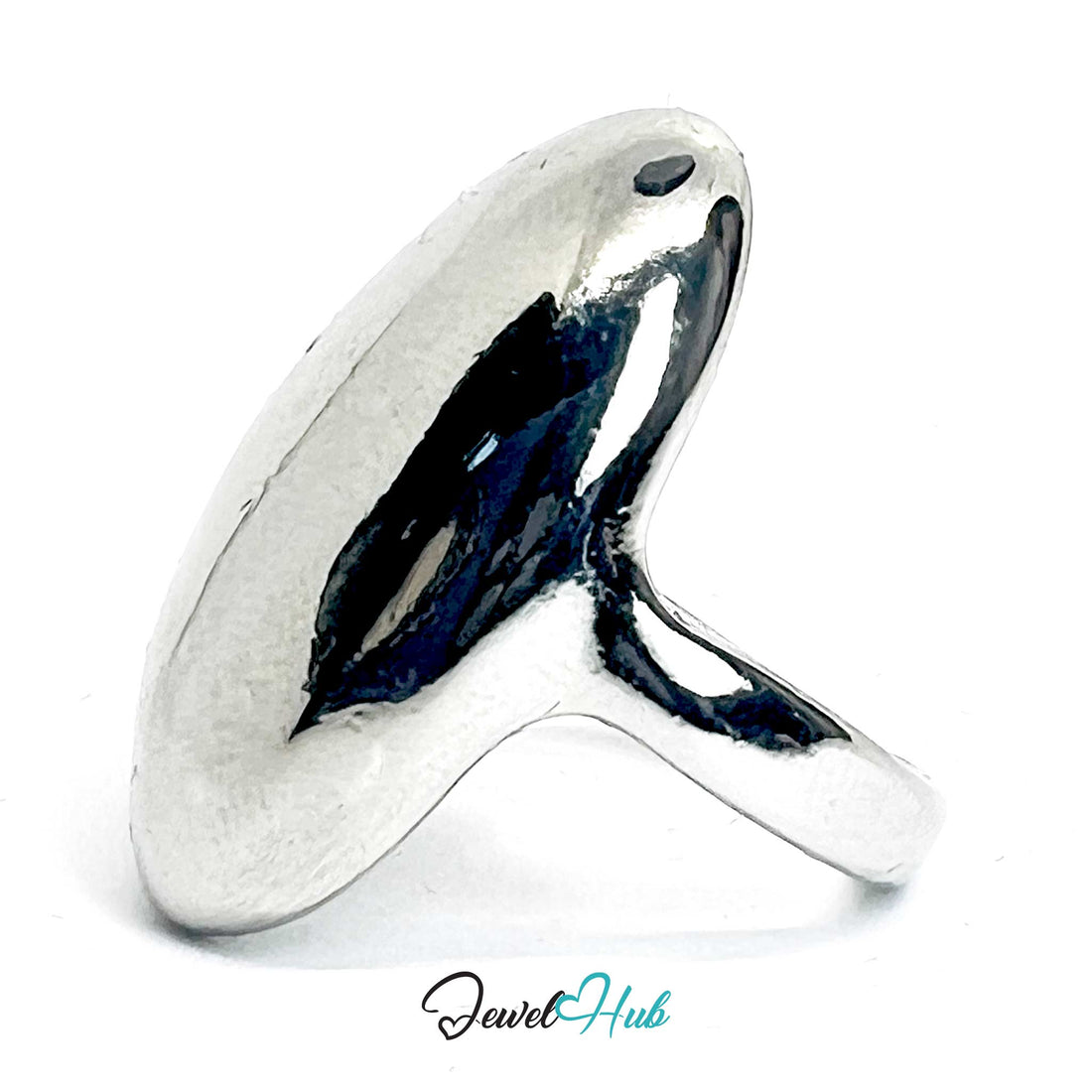 Silver-Plated Dome Zinc Alloy Ring – Modern Mirror-Shine Statement