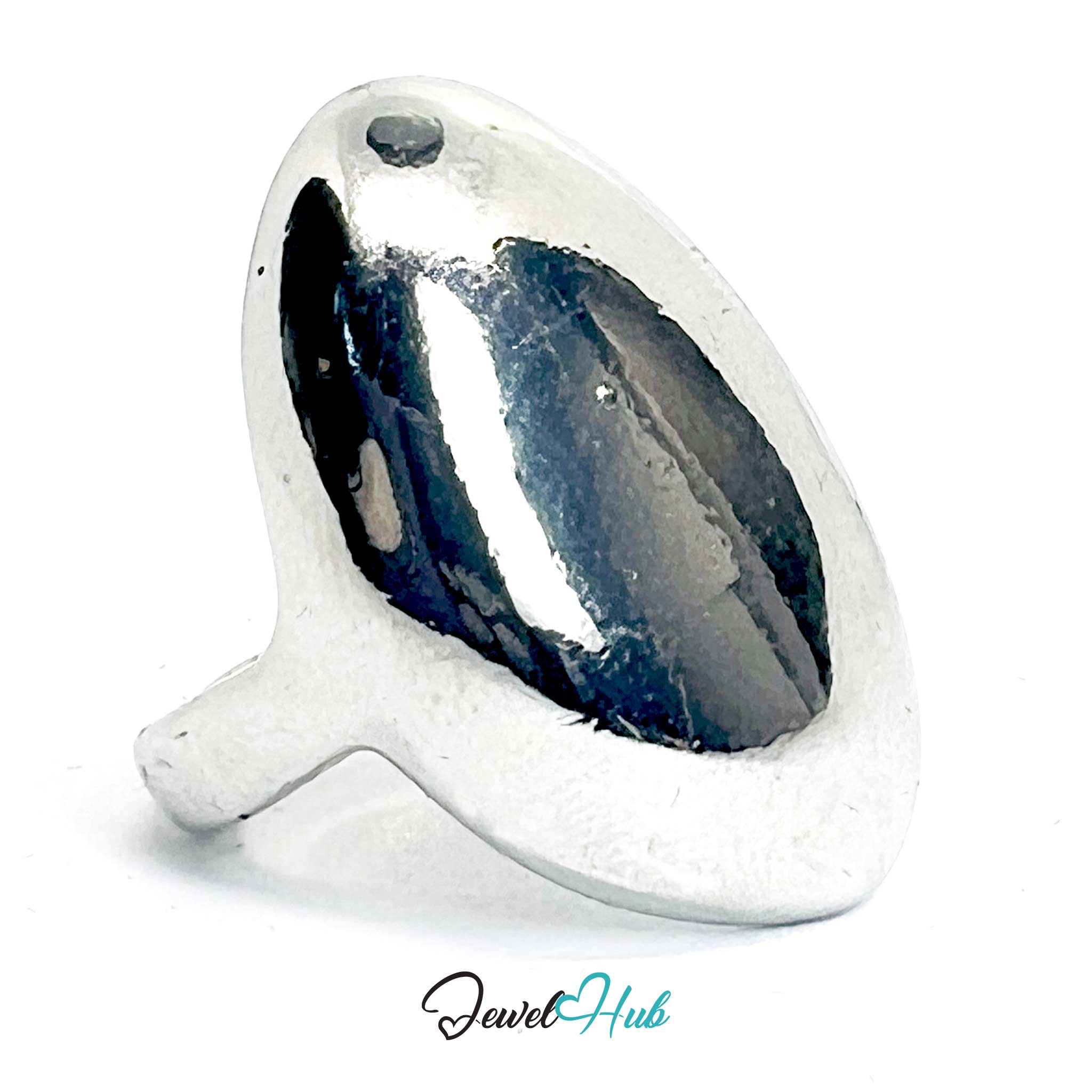 Silver-Plated Dome Zinc Alloy Ring – Modern Mirror-Shine Statement