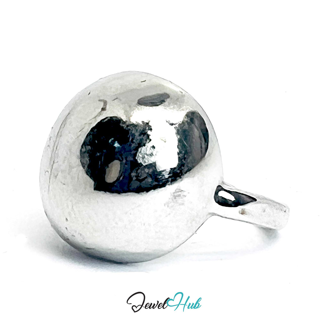 Silver-Plated Dome Zinc Alloy Ring – Mirror-Shine Minimalist Design