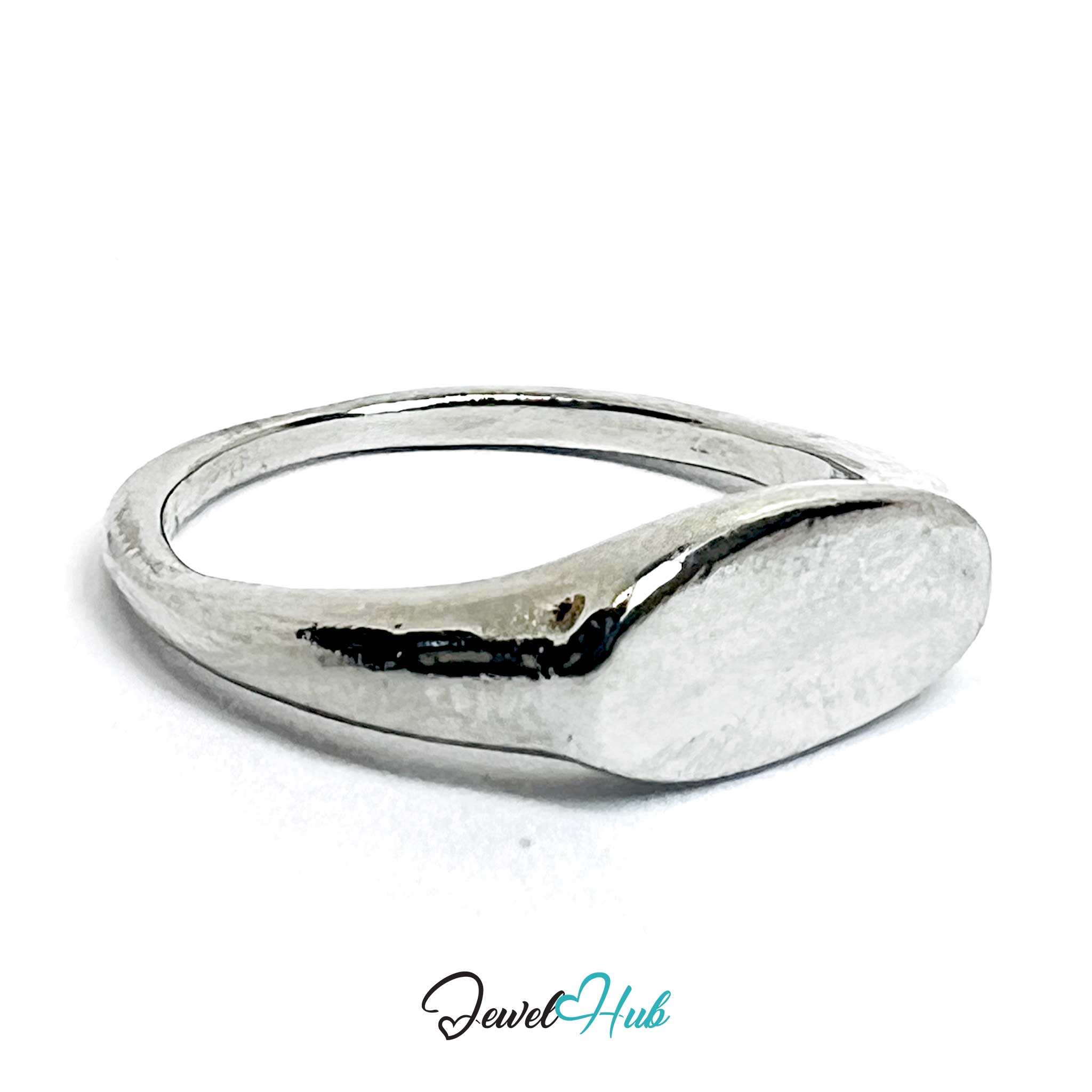 Silver-Plated Zinc Alloy Rectangular Face Ring – Minimalist Modern Classic