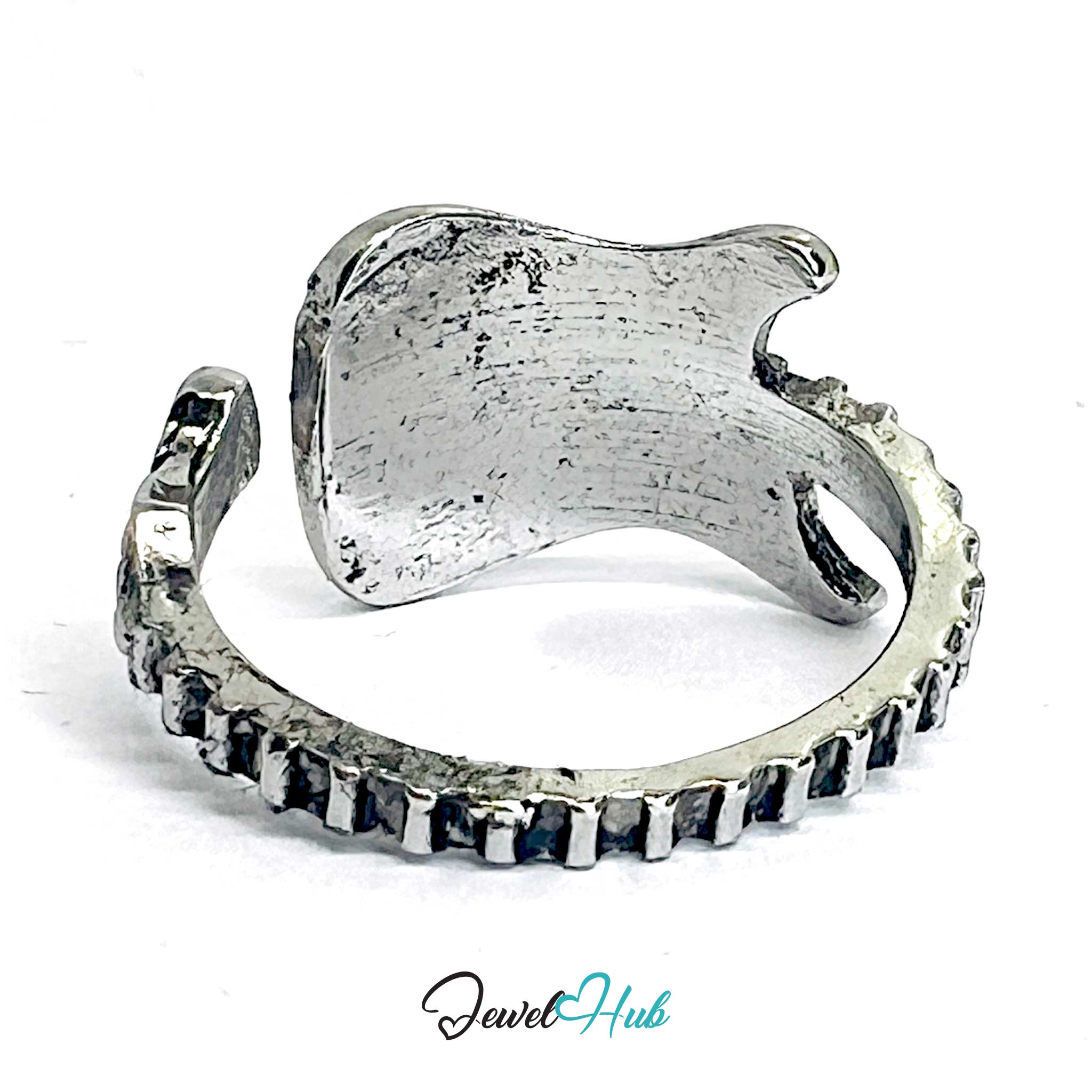 DuoTone Guitar Zinc Alloy Ring – Sculptural Music Symbol
