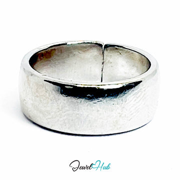 Silver-Plated Zinc Alloy Minimalist Open Ring – Quiet Geometric Accent