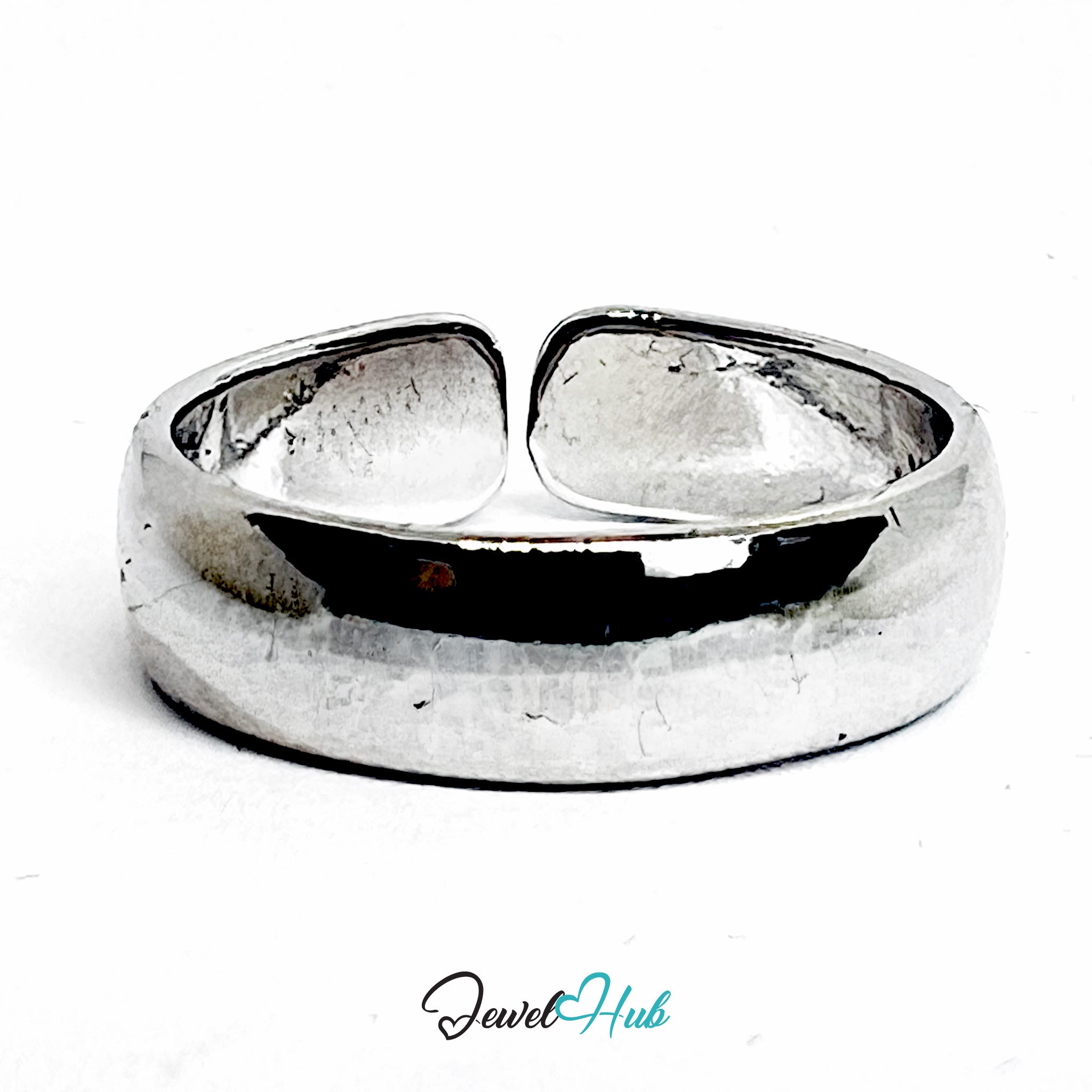 Silver-Plated Zinc Alloy Minimalist Open Ring – Sculptural Polished Accent