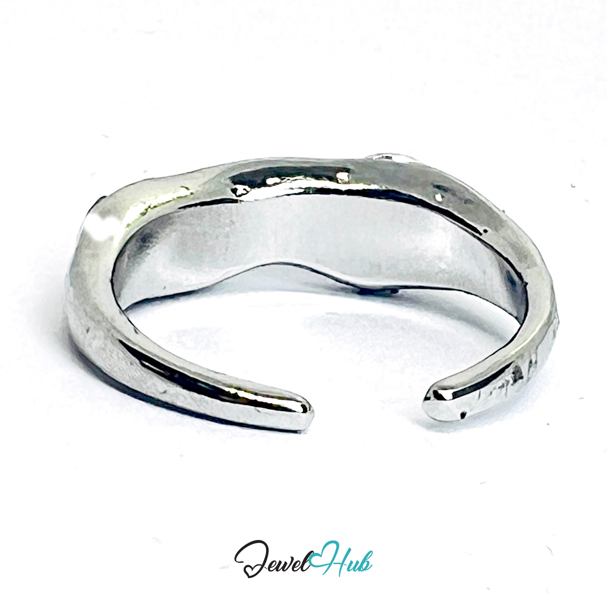 Zinc Alloy Silver‑Plated Crystal Cluster Ring – Purple, Green & Yellow