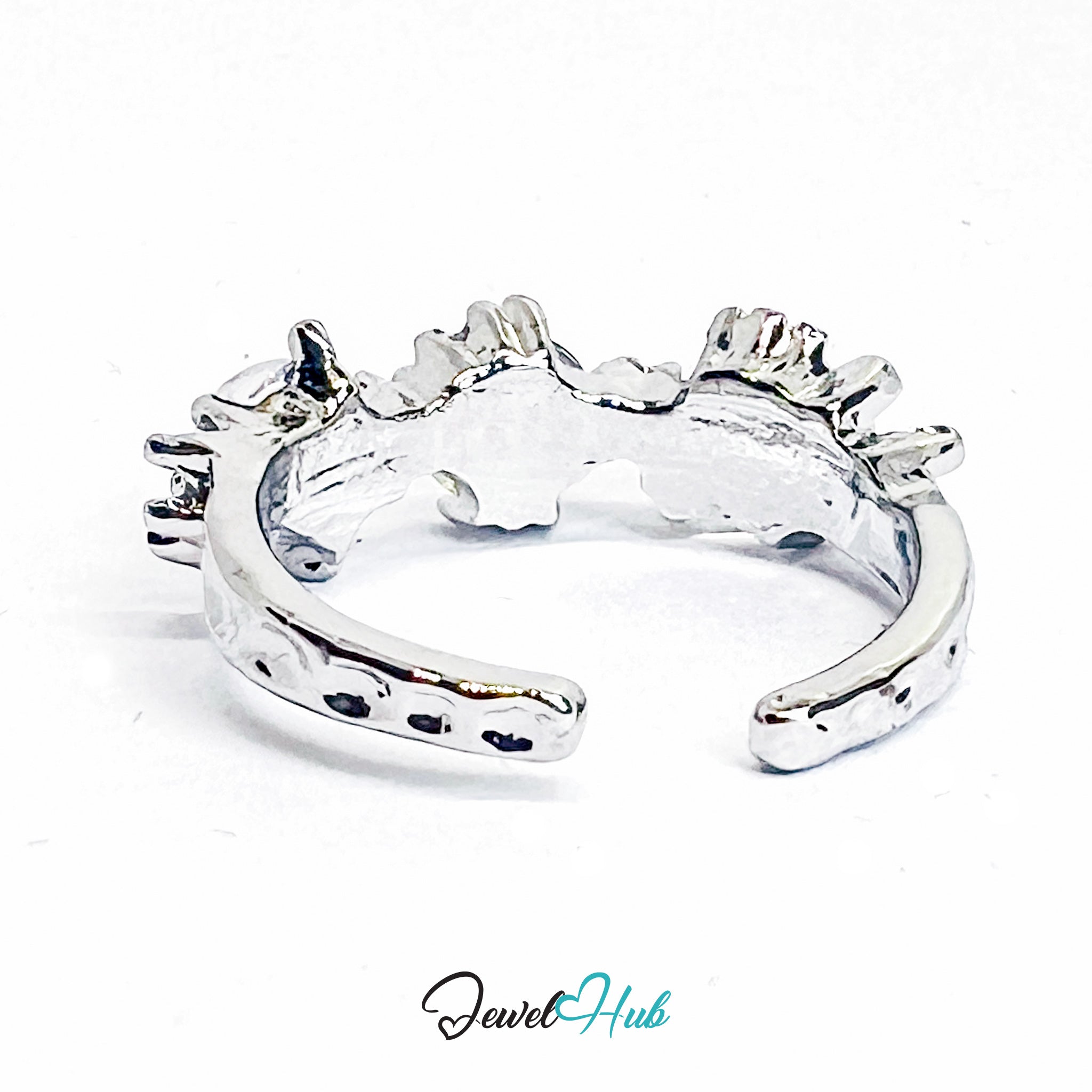 Zinc Alloy Silver‑Plated Triple Resin Orb Ring – Moonlit Cluster