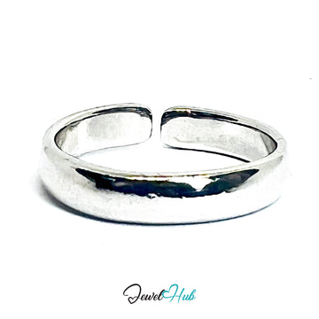 Zinc Alloy Silver‑Plated Minimal Open Band Ring
