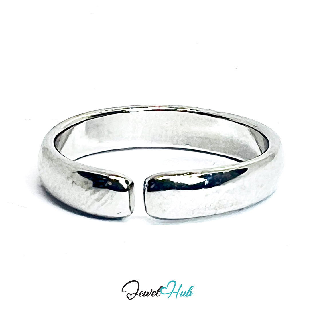 Zinc Alloy Silver‑Plated Minimal Open Band Ring