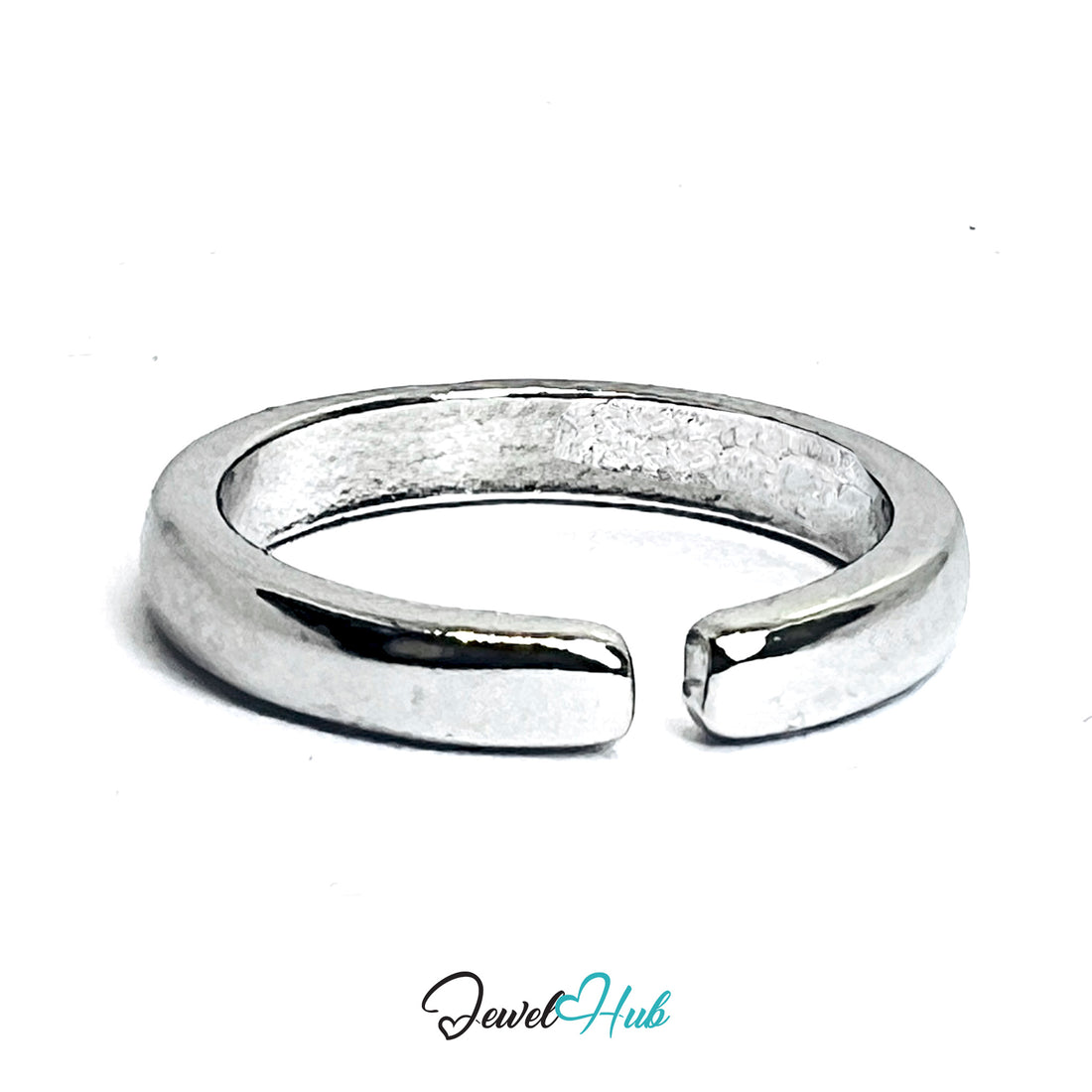 Zinc Alloy Silver‑Plated Slim Open Band Ring – Pinky Ring