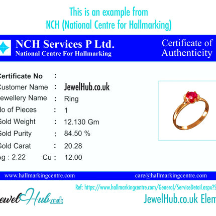 Hallmark Certification Add-On Official UK Assay Office Documentation – Handled by JewelHub JH