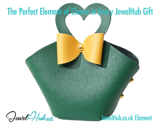 Faux Leather Bowtie Display Tote (Olive Bloom & Satin Gold) – Jewellery Display & Gift Accent