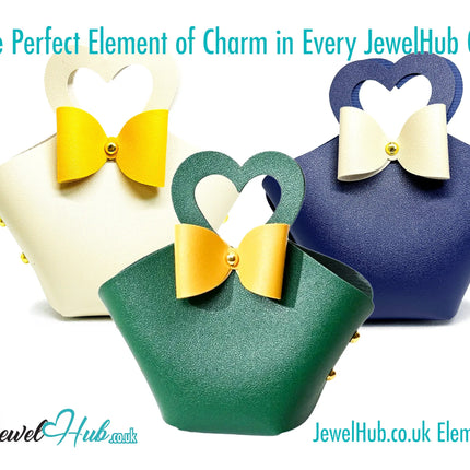 Faux Leather Bowtie Display Tote (Olive Bloom & Satin Gold) – Jewellery Display & Gift Accent CT