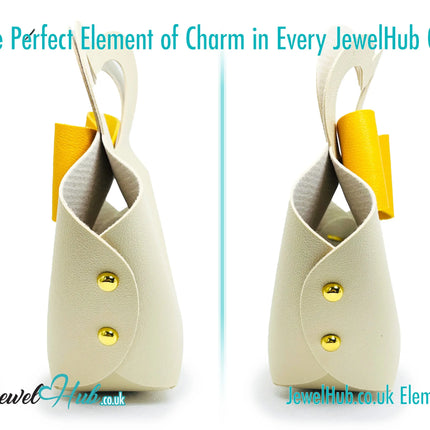Faux Leather Bowtie Display Tote (Olive Bloom & Satin Gold) – Jewellery Display & Gift Accent CT