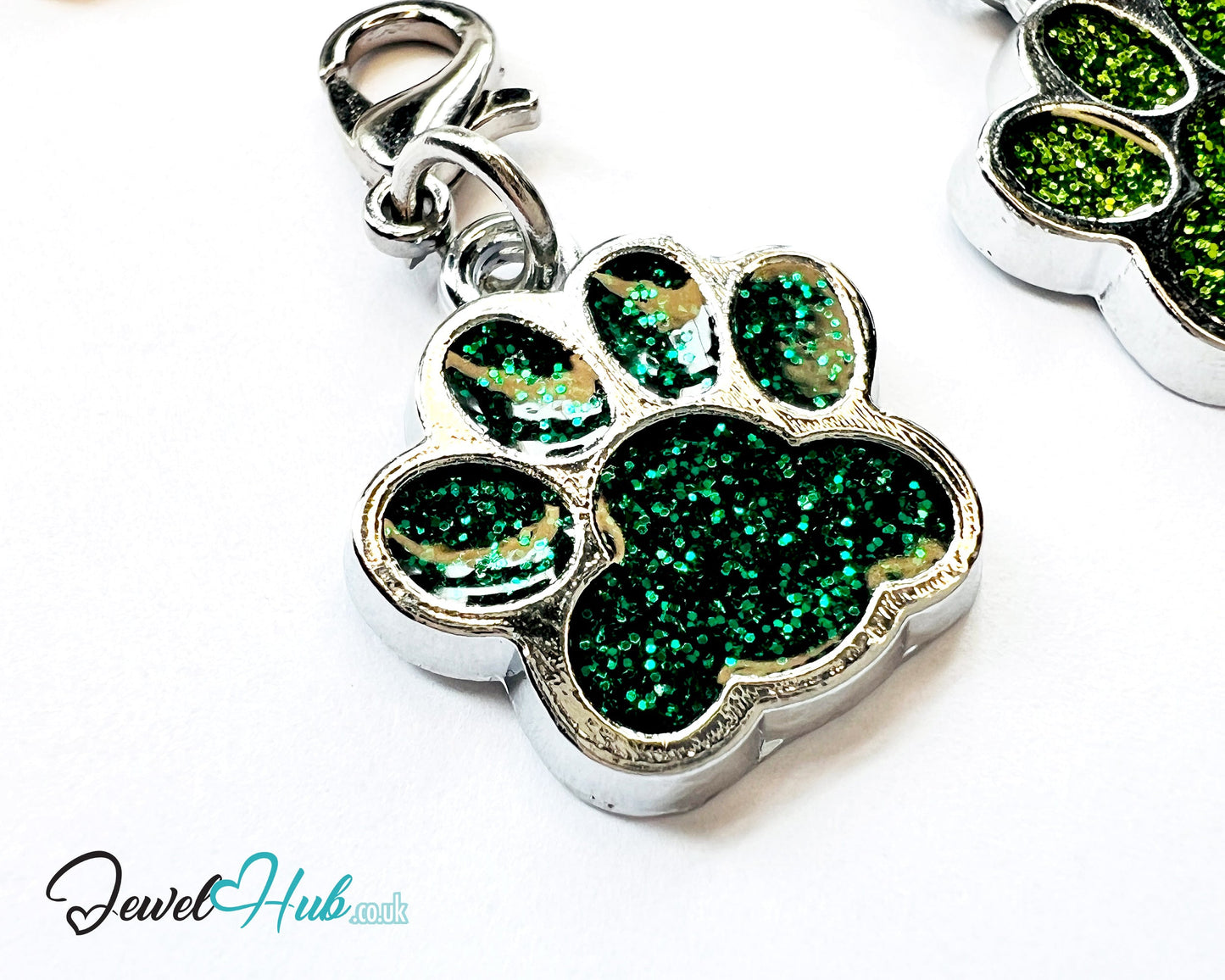 Glitter Dog Paw ID Tag – Zinc Alloy & Resin | JewelHub Engraved - JewelHub