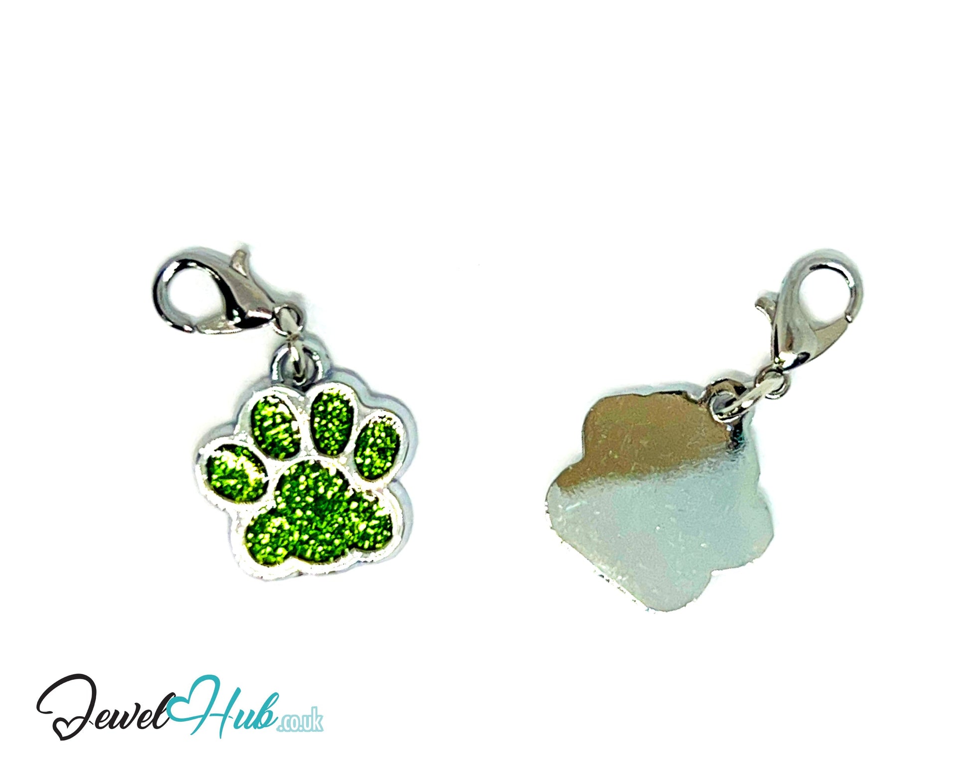 Glitter Dog Paw ID Tag – Zinc Alloy & Resin | JewelHub Engraved - JewelHub