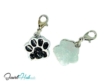 Glitter Dog Paw ID Tag – Zinc Alloy & Resin | JewelHub Engraved - JewelHub