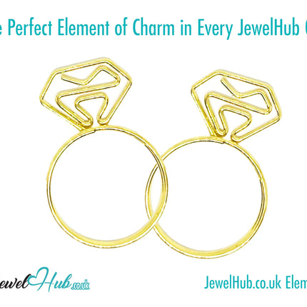 Diamond Ring Paper Clips · Iron Duo · Gold & Rose Gold · Quirky Gift Charm · Bestseller Combo CT