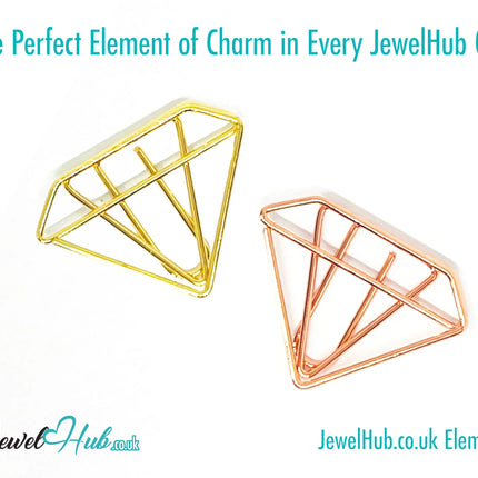 Mini Diamond Ring Paper Clips · Iron Duo · Gold & Rose Gold · Elegant Stationery Accent · Bestseller Combo CT