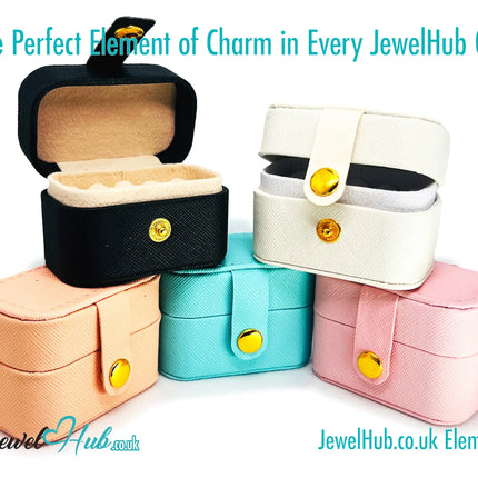 🌈 Mini Travel Jewelry Box — 5 Colour Options · Faux Leather · Velvet Interior · Compact Design CT