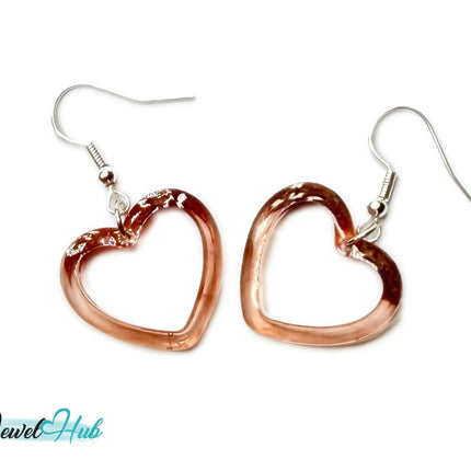 Brown Sugar Glow Mocha Fade Heart Resin Earrings EM