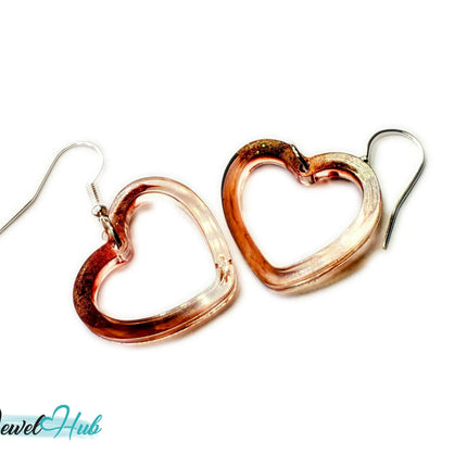 Brown Sugar Glow Mocha Fade Heart Resin Earrings EM