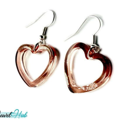 Brown Sugar Glow Mocha Fade Heart Resin Earrings EM
