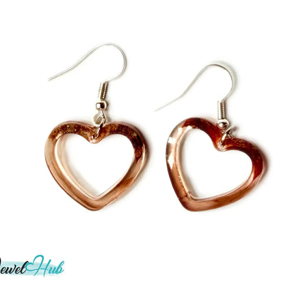 Brown Sugar Glow Mocha Fade Heart Resin Earrings EM