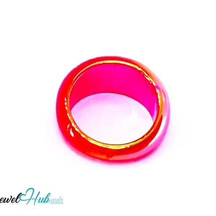 🔥 Warm Colour Resin Rings (Red) UK P · US 7.5 · Sunset-Inspired Statement Band CT
