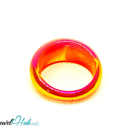 🔥 Warm Colour Resin Ring (Orange) UK P · US 7.5 · Gloss Band in Citrus Glow CT