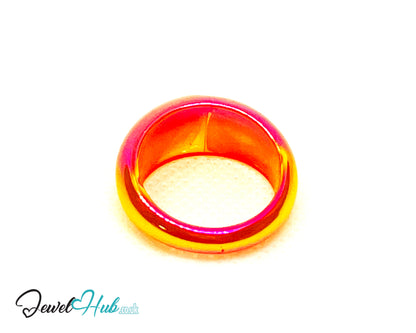 🔥 Warm Colour Resin Ring (Orange) UK P · US 7.5 · Gloss Band in Citrus Glow