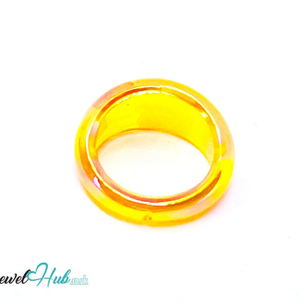 🍋 Lemon Glow Resin Ring (Yellow) – UK P · US 7 · Translucent Sculptural Band CT