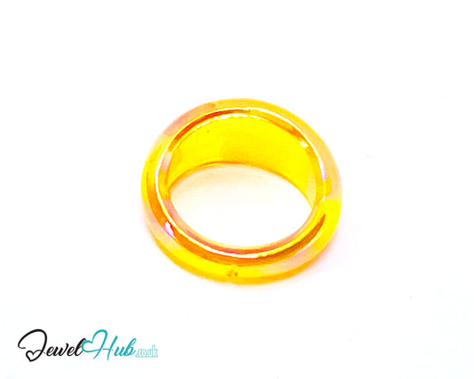 🍋 Lemon Glow Resin Ring (Yellow) – UK P · US 7 · Translucent Sculptural Band