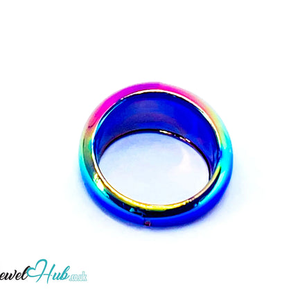 🌌 Dark Blue Resin Ring (Iridescent) UK N · US 6.75 · Gloss Sculptural Band CT