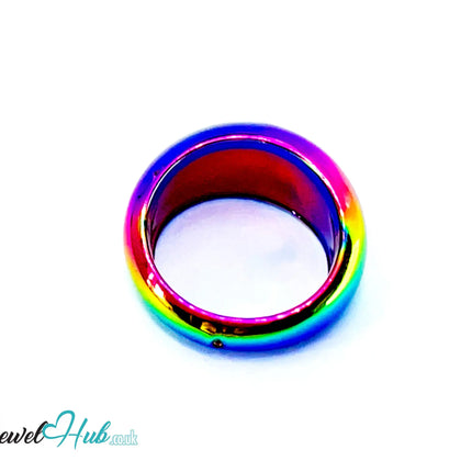🌈 AB Gloss Band Resin Ring (Rainbow Iridescent) UK N · US 6.75 · Sculptural Band CT