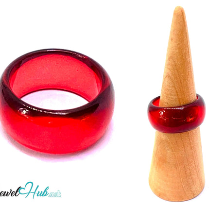 ❤️ EmberGlow Resin Ring (Dark Red) UK Q · US 8.5 · Bold Design with Glossy Shine CT