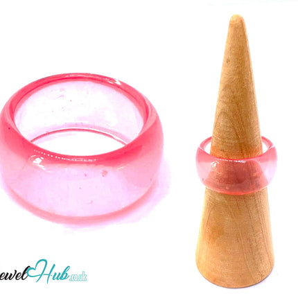 💗 BloomPop Resin Ring (Pink) UK Q · US 8.5 · Glossy Finish with Juicy Glow CT