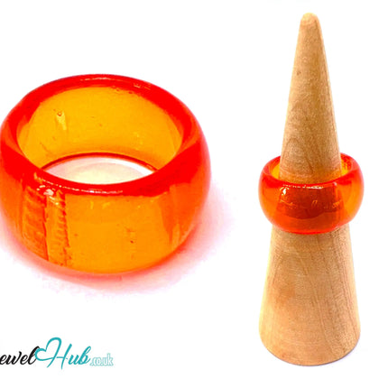 🧡 BloomPop Resin Ring (Orange) UK N · US 7 · Glossy Finish with Citrus Glow CT