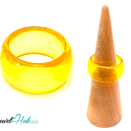 💛 BloomPop Resin Ring (Yellow) UK O · US 7.5 · Glossy Finish with Sunbeam Glow CT