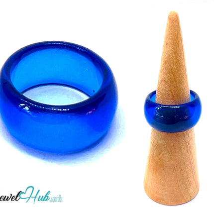 💙 BloomPop Resin Ring (Blue) UK O · US 7.5 · Glossy Finish with Ocean Glow CT