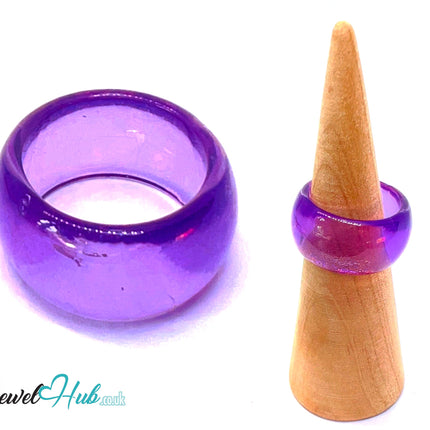 💜 BloomPop Resin Ring (Purple) UK O · US 7.5 · Glossy Finish with Amethyst Glo CT