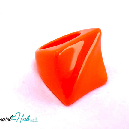 Resin Ring 🧡 EmberEdge – UK P · US 8 · Giant Series · Handcrafted Resin · 7.24g CT