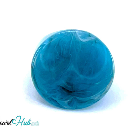 🔷 Petite Sculptural Resin Rings – US N · US 7 · Marbled Blue · Handcrafted · 7.83g CT