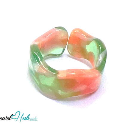 🧡 Open-End Resin Ring – US O · US 7.5 · Fruitstone · Handcrafted CT