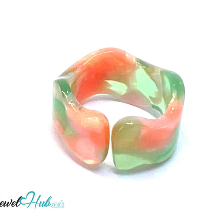 🧡 Open-End Resin Ring – US O · US 7.5 · Fruitstone · Handcrafted CT
