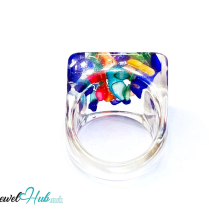 🐚 Big Screen Shell Resin Ring – US P · US 8 · Giant Series · Handcrafted Resin CT