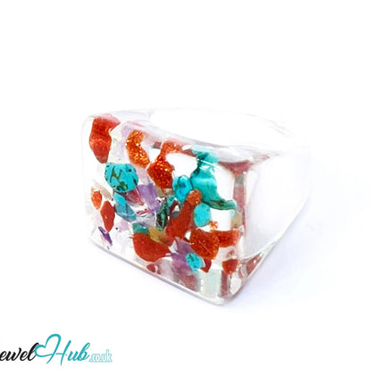 🪐 Big Screen Galaxy Resin Ring – US P · US 8 · Giant Series · Handcrafted Resin CT