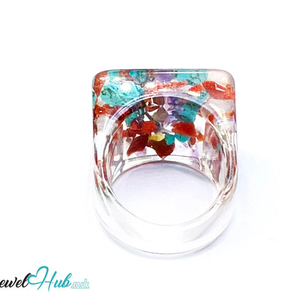 🪐 Big Screen Galaxy Resin Ring – US P · US 8 · Giant Series · Handcrafted Resin CT