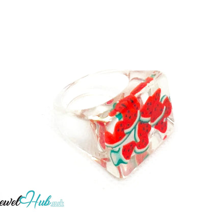Resin Ring 🍉 Watermelon Slice – UK P · US 8 · Giant Series · Handcrafted Resin CT