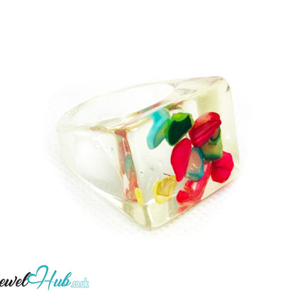 Resin Ring 🐚 ShellBloom – UK P · US 8 · Giant Series · Handcrafted Resin CT