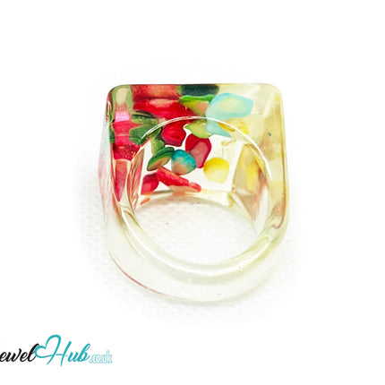 Resin Ring 🐚 ShellBloom – UK P · US 8 · Giant Series · Handcrafted Resin CT