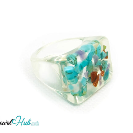 Resin Ring 🪨 TerraPop – UK Q · US 8.5 · Giant Series · Handcrafted Resin CT
